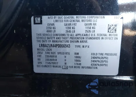 2023 Buick Envision Preferred Fwd from USA, damaged, VIN LRBAZLR44PD066943